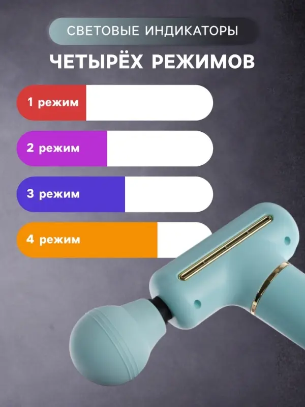 Массажёр для тела LEM-54, перкуссионный, 4 режима, 1200 мА/ч, голубой