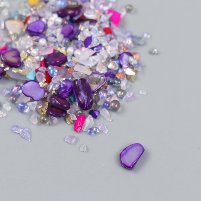 Декор для творчества в баночке Декор для творчества в баночке "Природный камень с перламутром - фиолет" 20 гр 5х2,2х2,2 см 936942