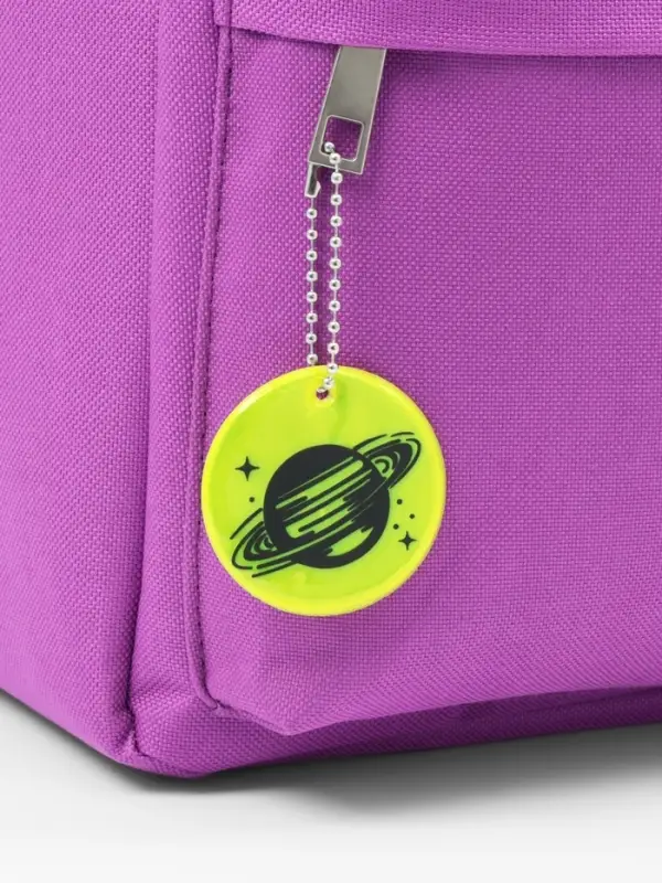 Светоотражающий элемент двусторон сатурн 4,7*4,7см цепочка салатовый АУ Светоотражающий элемент двусторон сатурн 4,7*4,7см цепочка салатовый АУ