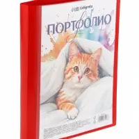 Папка-портфолио А4, Calligrata, на 4 кольцах, без вкладышей, МИКС