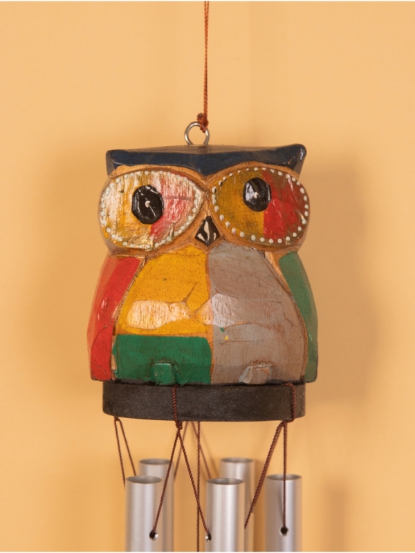 Музыка ветра Музыка ветра "Совёнок" дерево, алюминий, 8х8х80 см,