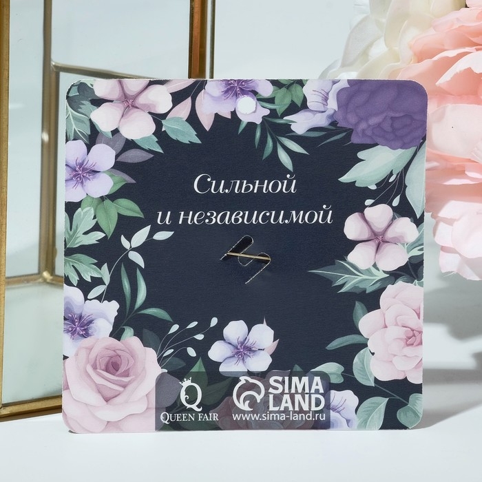 Брошь «Кошечка» цветочный узор, цветная в золоте Брошь «Кошечка» цветочный узор, цветная в золоте