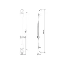 Душевая стойка ZEIN H02, с держателем, изогнутая, хром