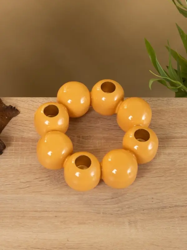 Подсвечник на 4 свечи  Подсвечник на 4 свечи "Бусы" с 8 сферами, песок 19х19х5,5 см