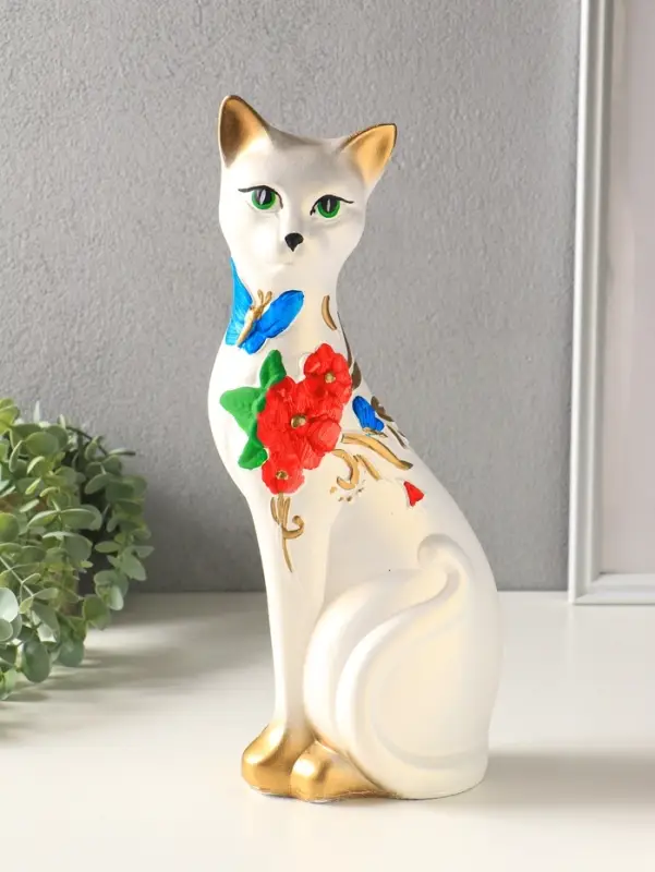 Копилка для денег &laquo;Кошка Светлана&raquo;, гипс, белая, 36&times;15&times;11 см