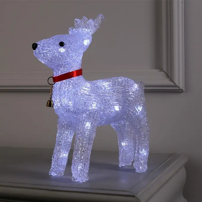 Светодиодная фигура &laquo;Олень с колокольчиком&raquo; 25&times;30&times;9 см, акрил, 24 LED, от батареек ААх3, свечение белое