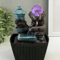 Фонтан настольный с подсветкой &laquo;Китайский дом на скале&raquo;, 18.5&times;13&times;13 см