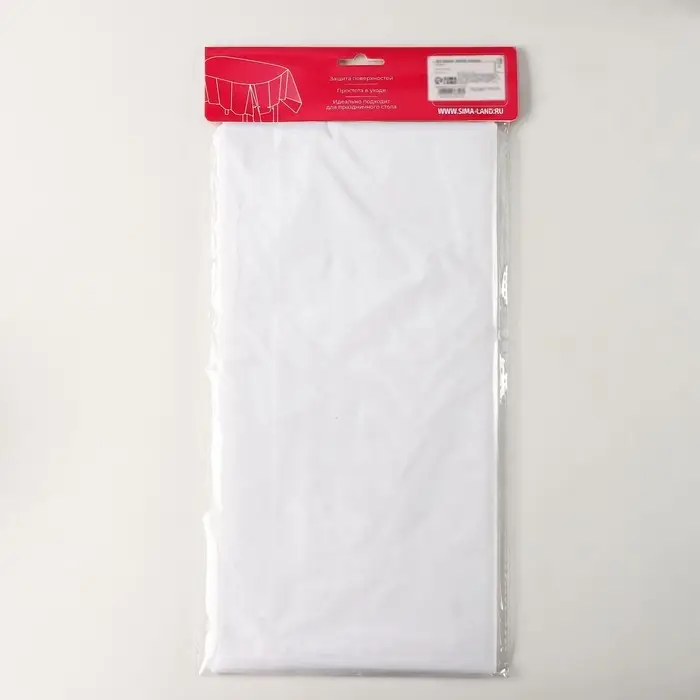 Скатерть на стол Доляна &laquo;Праздничный стол&raquo;, 137&times;183 см, толщина 30 мкм, белая