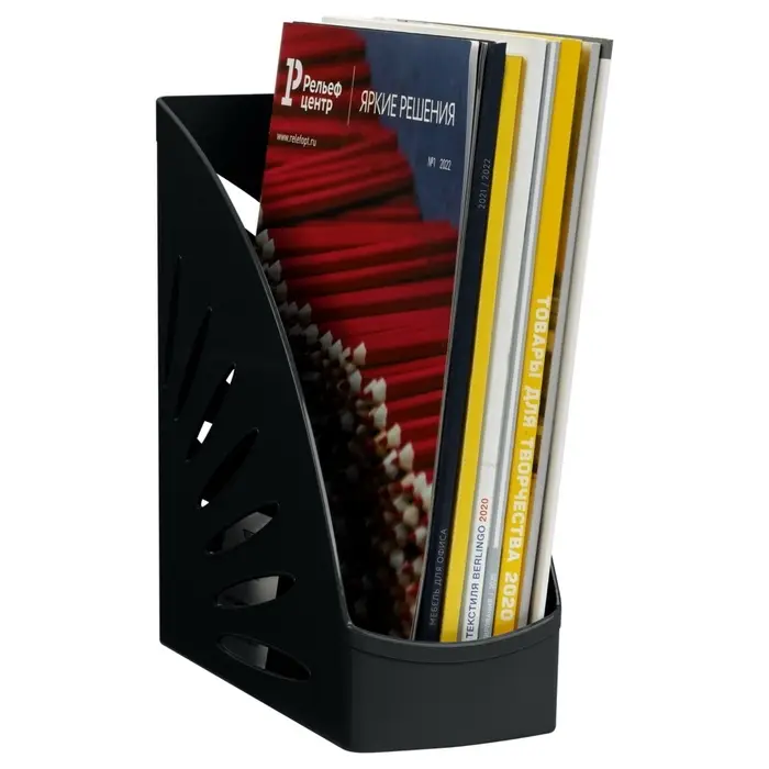 Лоток для бумаг Стамм &laquo;Тропик&raquo;, А4, вертикальный, 1 отделение, чёрный, ширина 110 мм