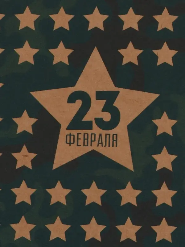Бумага упаковочная крафт &laquo;Звёзды 23 февраля&raquo;, 50&times;70 см