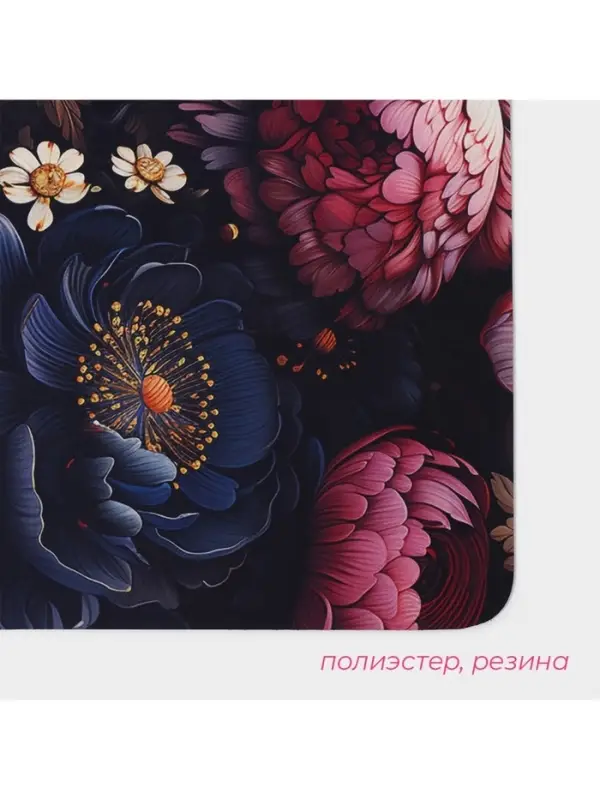 Коврик для дома Доляна Black Flowers, влаговпитывающий, 40&times;60 см