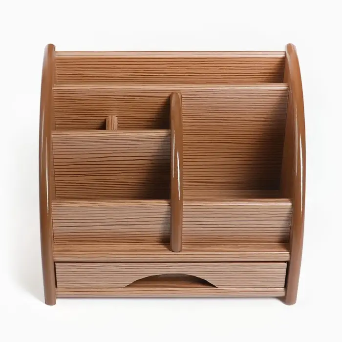 Органайзер 5 секций, 1 выдвижной ящик, серия Ясень шимо, 20&times;16.5&times;15.5 см, МИКС