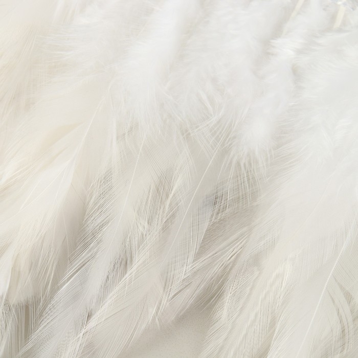 Тесьма с перьями петуха, 10-15 см, 5 ± 0,5 м, цвет белый Тесьма с перьями петуха, 10-15 см, 5 ± 0,5 м, цвет белый