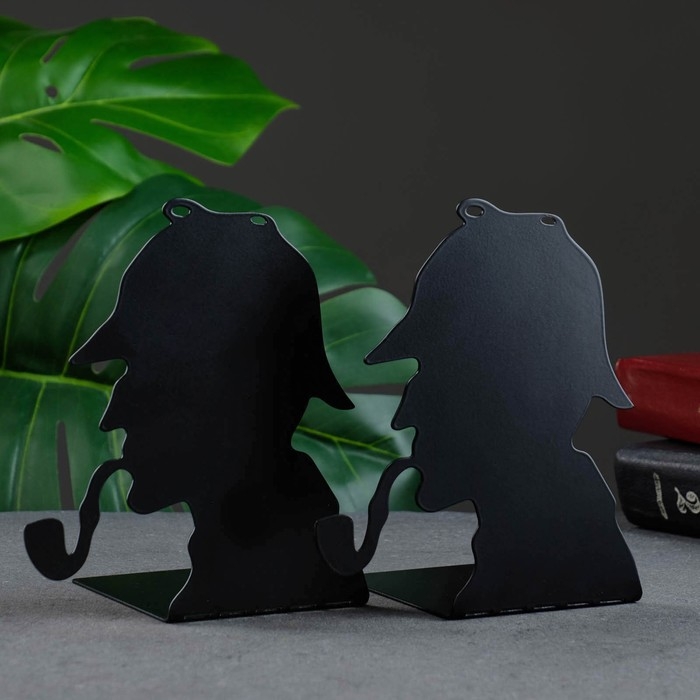 Держатель-подставка для книг  Держатель-подставка для книг "Сыщик" набор 2шт, 15х10х10см, черный