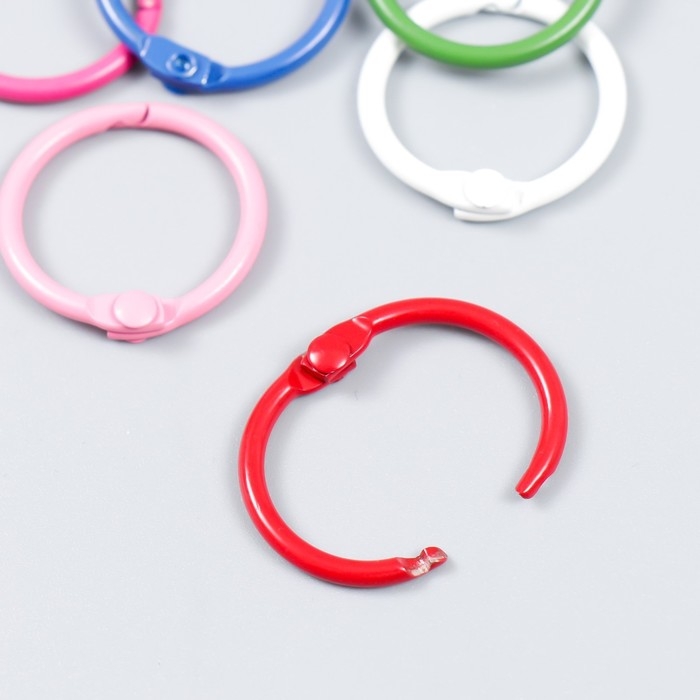 Кольцо для творчества (для фотоальбомов) Кольцо для творчества (для фотоальбомов) "Цвет" МИКС внутр. d= 2 см внешн. d=2,4 см набор 8 шт 91494