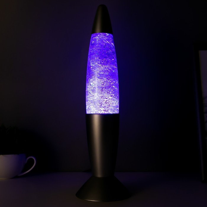 Светильник  Светильник "Тайфун" LED, лава, блёстки, серебро 35,5 см RISALUX