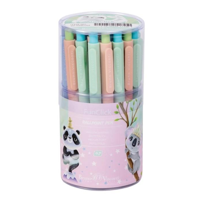 Ручка шариковая автоматическая FreshWrite FunClick Ручка шариковая автоматическая FreshWrite FunClick "Милота зашкаливает" 0.7 мм, синие пигментные чернила, корпус Soft Touch, МИКС