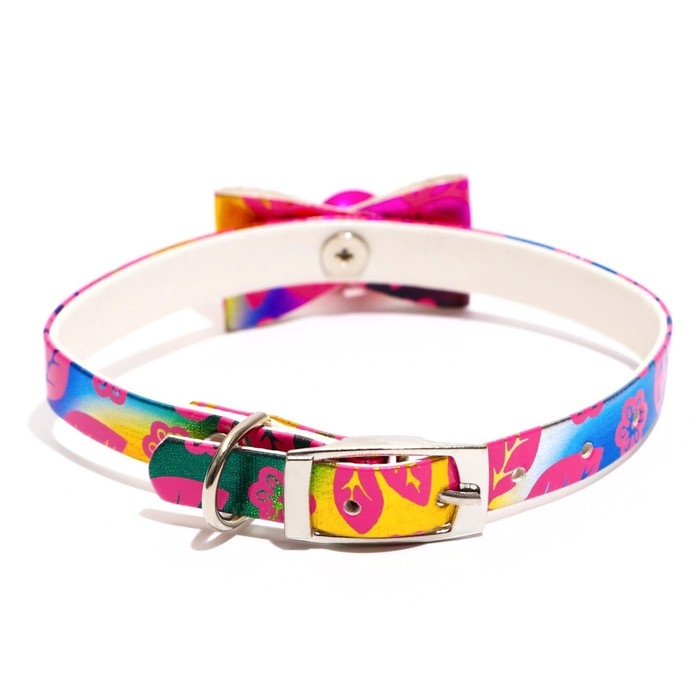 Ошейник Ошейник "Сияние" с бубенчиком, 29 х 1 см, ОШ 20-25, розовый