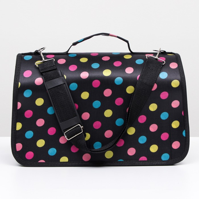 Сумка - переноска для животных  Сумка - переноска для животных "Горошек", чёрная, размер S, 37,5 х 17 х 22 см