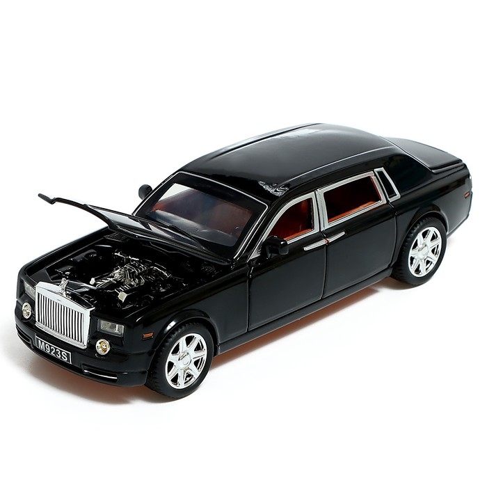 Машина металлическая «Лимузин», 1:24, открываются двери, капот, багажник, цвет чёрный