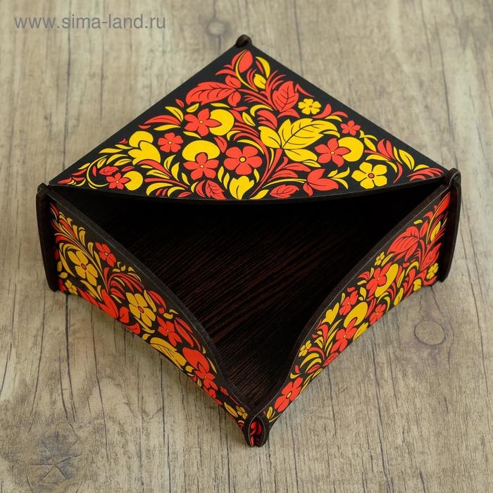 Салфетница деревянная  Салфетница деревянная "Хохлома чёрная", цветная