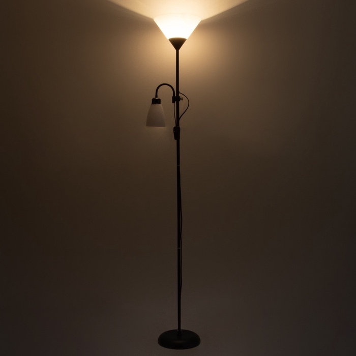 Торшер  Торшер "Тренд 2" 1х40Вт Е27+1хЕ27 40Вт черный 22х22х180 см.