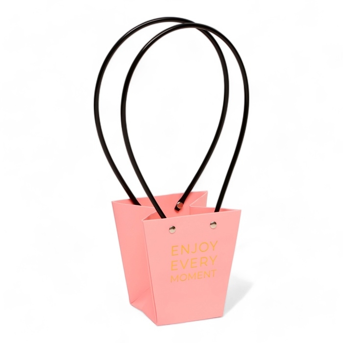 Сумка для цветов розовая Enjoy Every moment влагостойкая 12x12-8x8-12.5 см Сумка для цветов розовая Enjoy Every moment влагостойкая 12x12-8x8-12.5 см