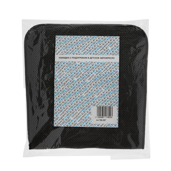 Подогрев в детское автокресло, 12 В, 25 Вт, 60 х 23/30 см, провод 2 м, греющий жгут - нити MicroHEAT