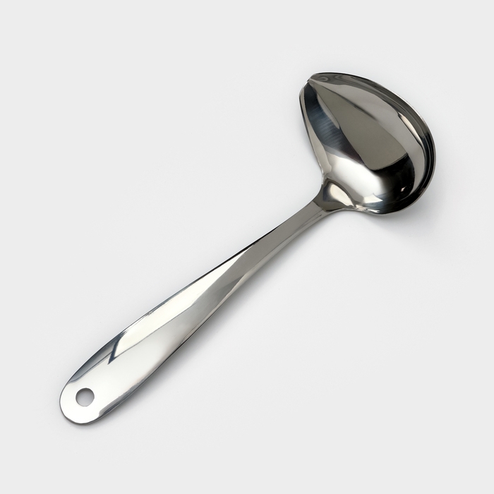 Ложка для соуса из нержавеющей стали Доляна Everyday, 50 мл, 26,5×10 см, толщина 3 мм, цвет серебряный Ложка для соуса из нержавеющей стали Доляна Everyday, 50 мл, 26,5×10 см, толщина 3 мм, цвет серебряный
