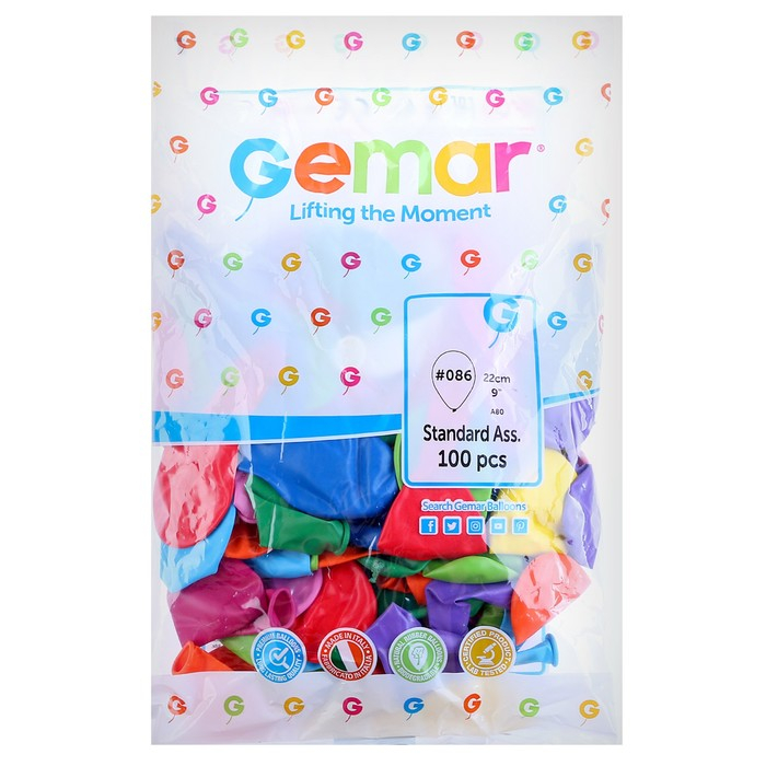 Шар латексный 9", пастель, набор 100 шт., цвета МИКС