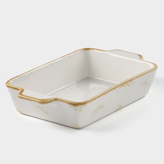 Форма для запекания из фарфора Доляна Organic Gold, 700 мл, 23,5×13×4,5 см, цвет белый Форма для запекания из фарфора Доляна Organic Gold, 700 мл, 23,5×13×4,5 см, цвет белый