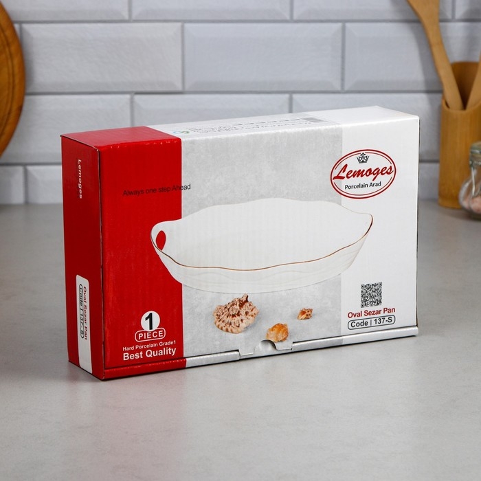 Форма для запекания Sezar, 1 л, фарфор, Иран Форма для запекания Sezar, 1 л, фарфор, Иран