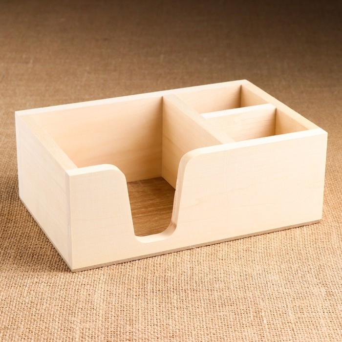 Подставка Подставка "Прямоугольник" из ЛИПЫ, с 3мя отсеками, 15×23×8,5 см
