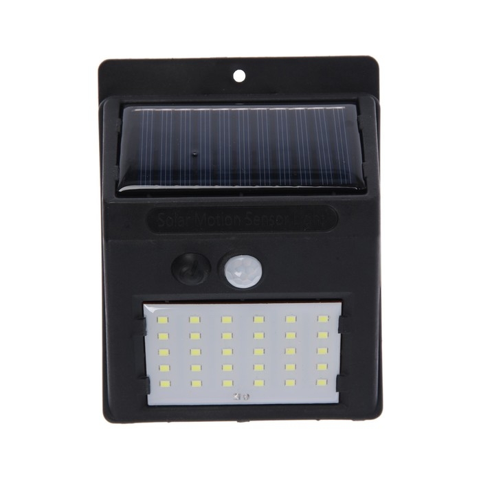 Садовый светильник на солнечной батарее с датчиком движения, накладной, 9.5 × 13 × 5 см, 30 LED, свечение белое Садовый светильник на солнечной батарее с датчиком движения, накладной, 9.5 × 13 × 5 см, 30 LED, свечение белое