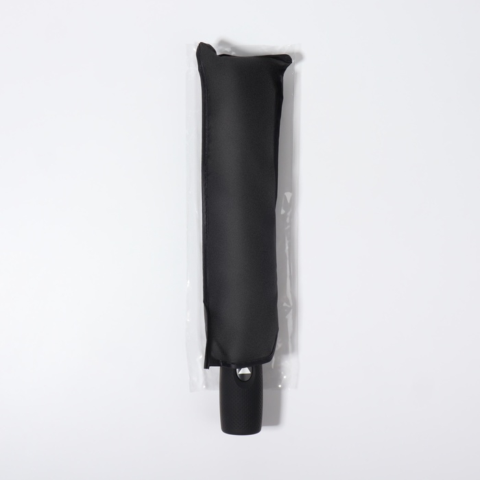 Зонт полуавтоматический «Однотонный», 3 сложения, 8 спиц, R = 49/55 см, D = 110 см, цвет чёрный Зонт полуавтоматический «Однотонный», 3 сложения, 8 спиц, R = 49/55 см, D = 110 см, цвет чёрный