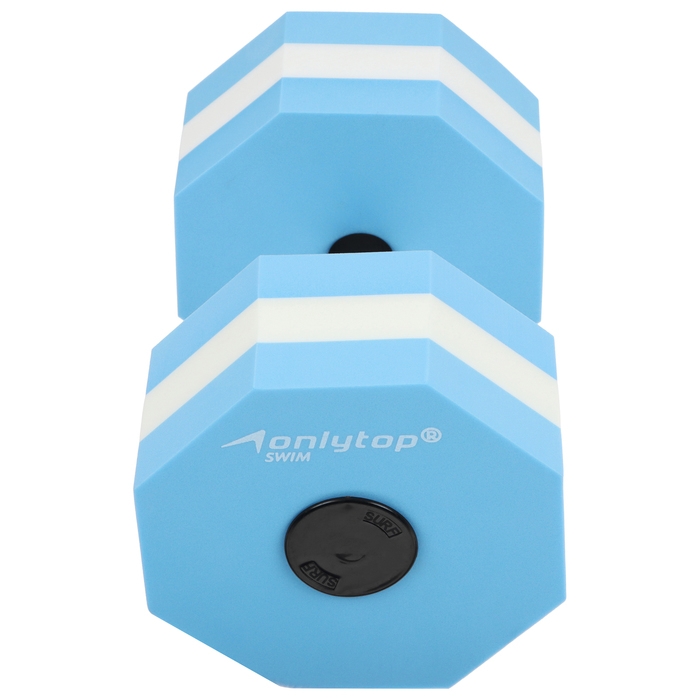 Гантель для аквааэробики ONLYTOP, гексагональная, 27х16х16 см, цвет голубой Гантель для аквааэробики ONLYTOP, гексагональная, 27х16х16 см, цвет голубой