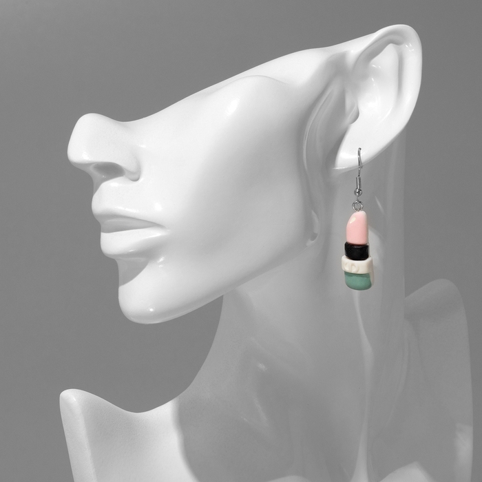 Серьги ассорти «Радость» помада, цветные в серебре Серьги ассорти «Радость» помада, цветные в серебре