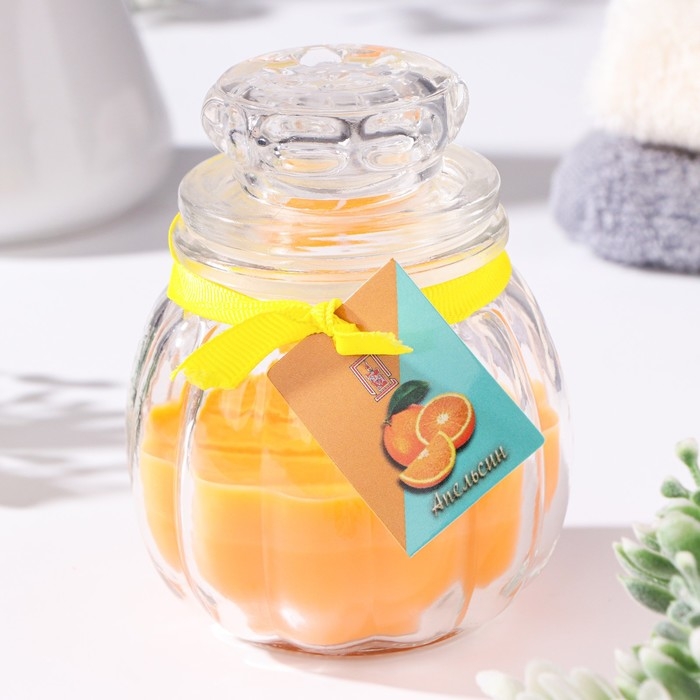Свеча ароматическая в банке  Свеча ароматическая в банке "Горшочек", апельсин, 9х7,5см