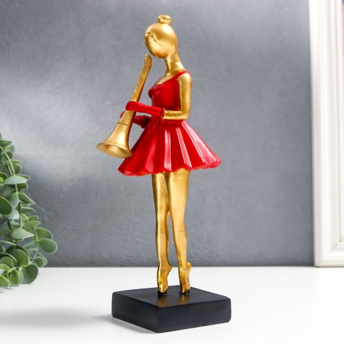 Сувенир полистоун  Сувенир полистоун "Девушка с духовым инструментом" МИКС 25х8х9,5 см