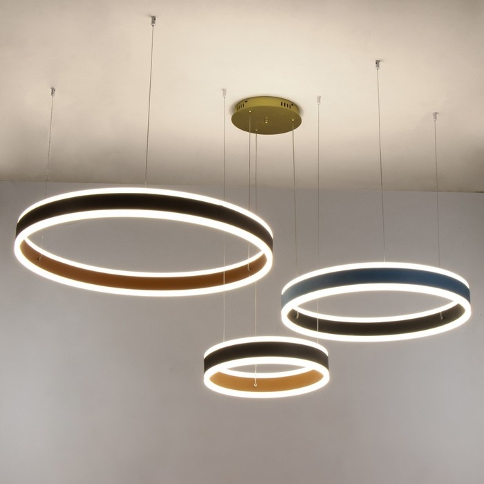 Люстра с ПДУ Люстра с ПДУ "Синтура" 3LED 266Вт 3000-6000К синий-оранжевый-бежевый 140х100х7-157см BayerLux 767309