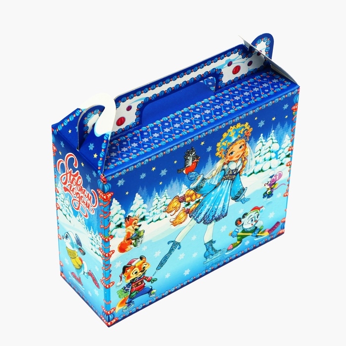 Новый год. Подарочная коробка новогодняя Чемоданчик малый Новый год. Подарочная коробка новогодняя Чемоданчик малый "Зимние забавы" 17,3 х 6,5 х 15 см.