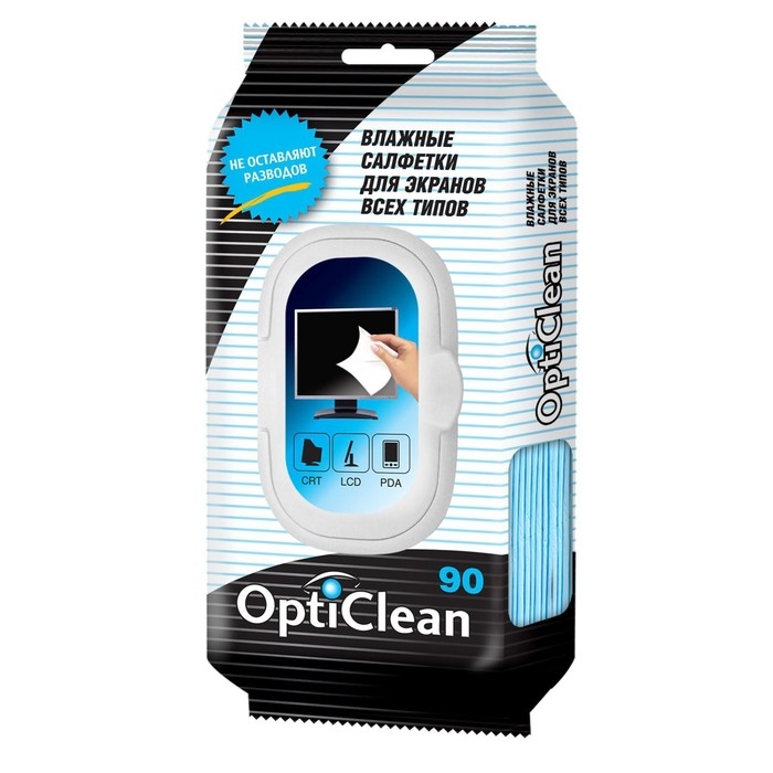 Влажные салфетки OptiClean, для экранов, 90 шт Влажные салфетки OptiClean, для экранов, 90 шт