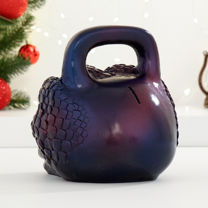 Новый год. Символ 2025. Копилка Новый год. Символ 2025. Копилка "Гиря Змея" синий космос, 20см