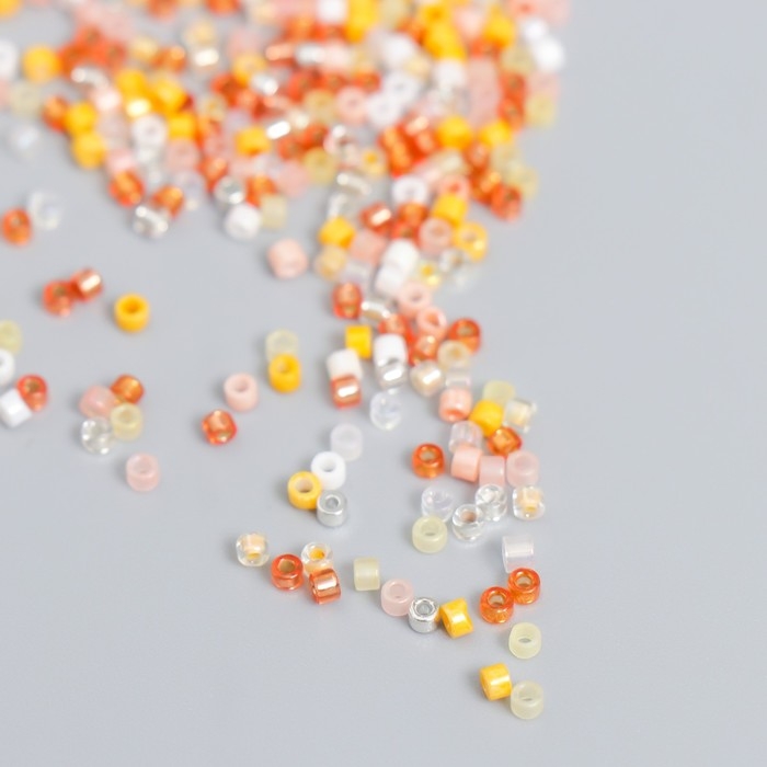 Бисер стекло 12/0  Бисер стекло 12/0 "Перламутр. Оранжевое ассорти" 10 гр