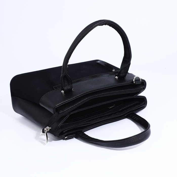Сумка-тоут Сумка-тоут "Оливи" на молнии, цвет чёрный
