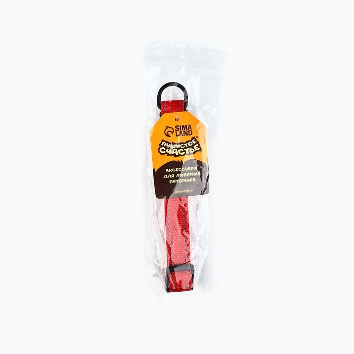 Ошейник с подкладом из нейлона с фастексом 2 см, ОШ 27-40 см, красный Ошейник с подкладом из нейлона с фастексом 2 см, ОШ 27-40 см, красный