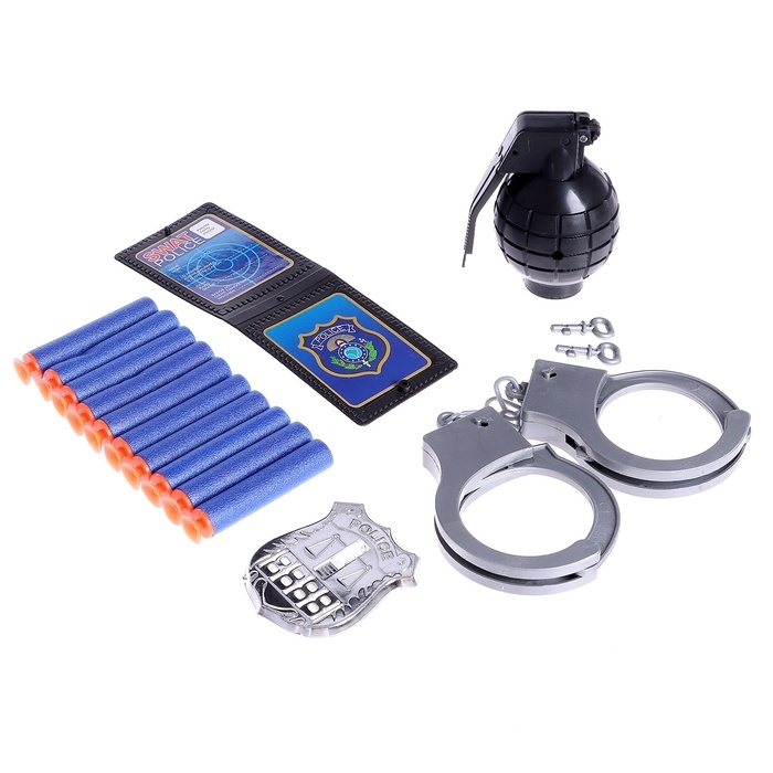 Набор полицейского «АК-47», 6 предметов, автомат стреляет мягкими пулями Набор полицейского «АК-47», 6 предметов, автомат стреляет мягкими пулями