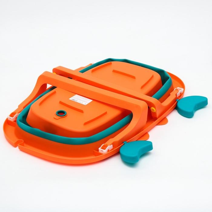 Ванночка детская складная со сливом, «Краб», 67 см., цвет бирюзовый/оранжевый Ванночка детская складная со сливом, «Краб», 67 см., цвет бирюзовый/оранжевый