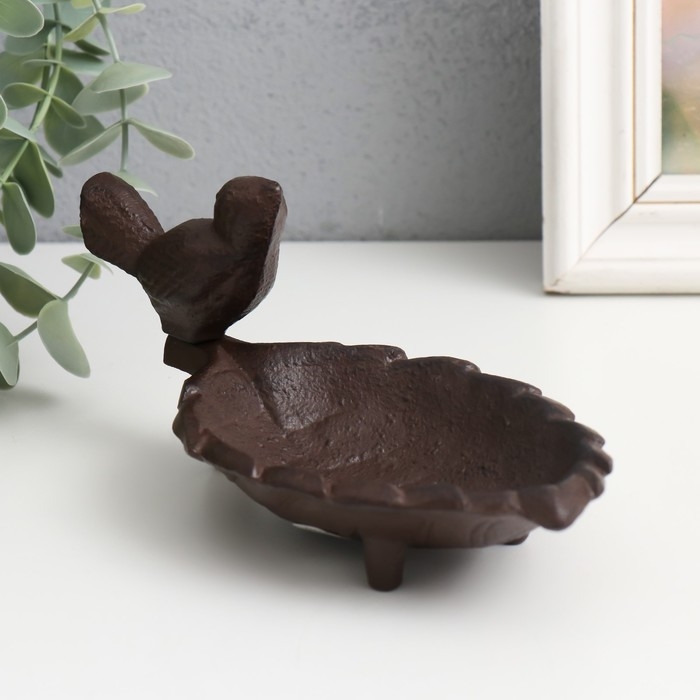 Сувенир чугун подставка Сувенир чугун подставка "Птица на листе" 18х9х8 см