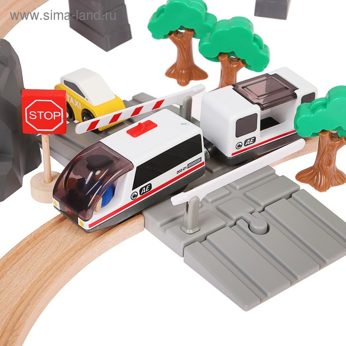 Железная дорога "Путешествие на море", поезд на батарейках, 92 элемента